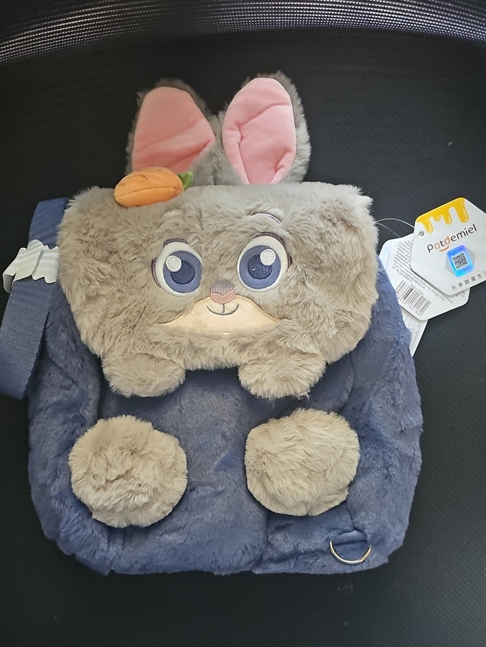 ZooTopia Judy Hopps Plush Bunny Backpack - Blue and Gray with Pink Ears